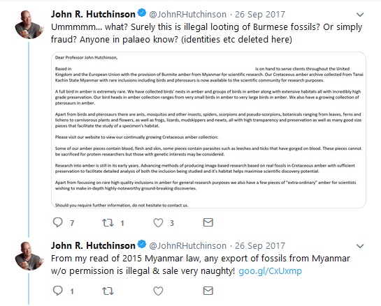 John R Hutchinson Royal Veterinary College Twitter attack